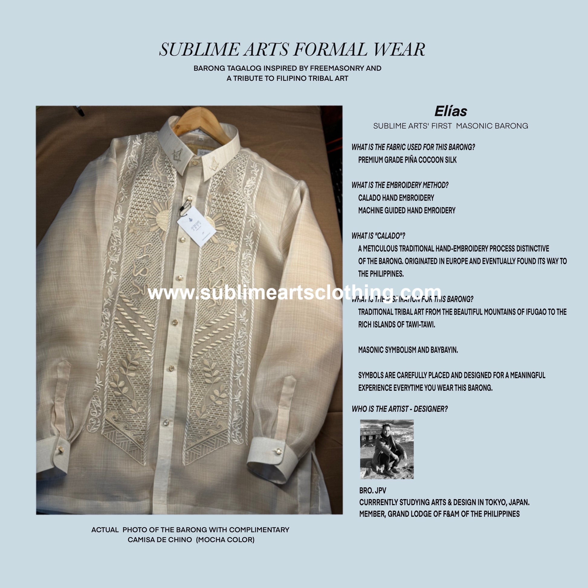PREMIUM MASONIC BARONG TAGALOG Elias