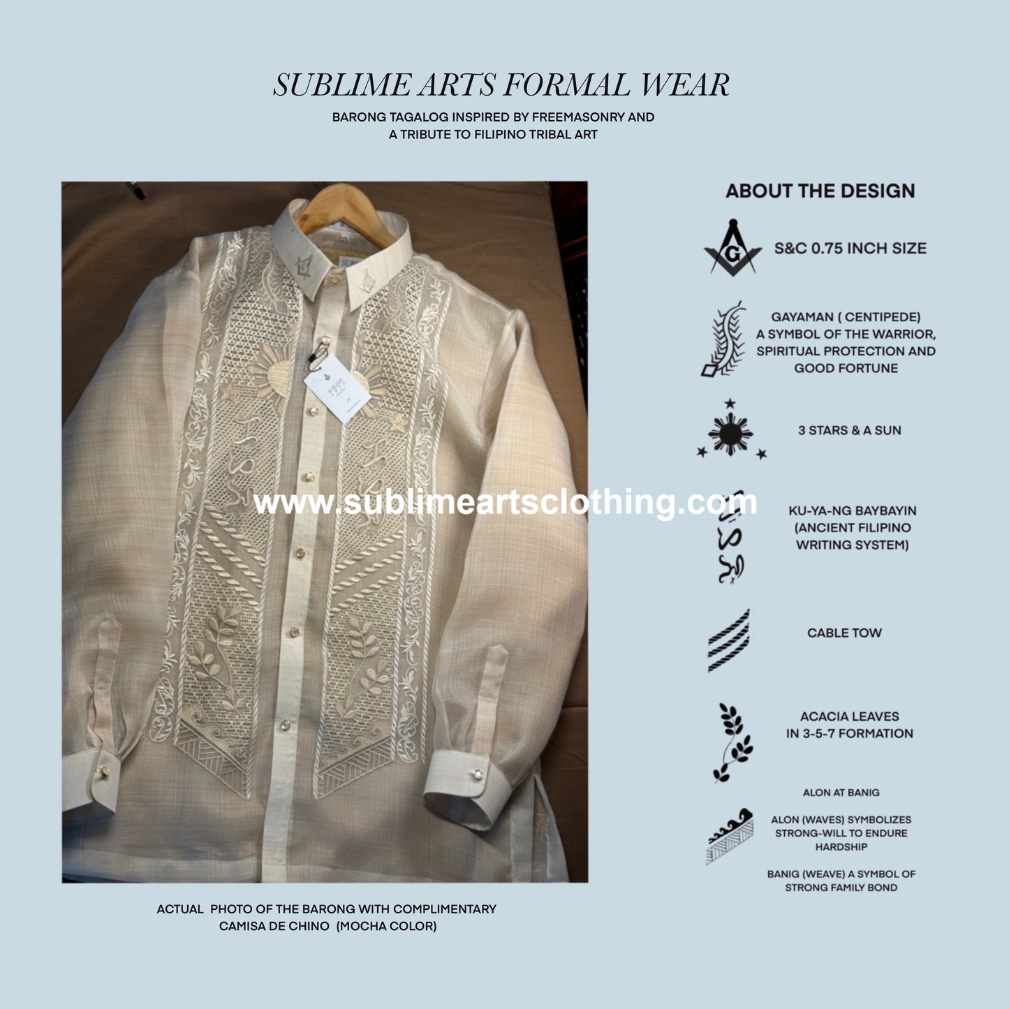 PREMIUM MASONIC BARONG TAGALOG Elias